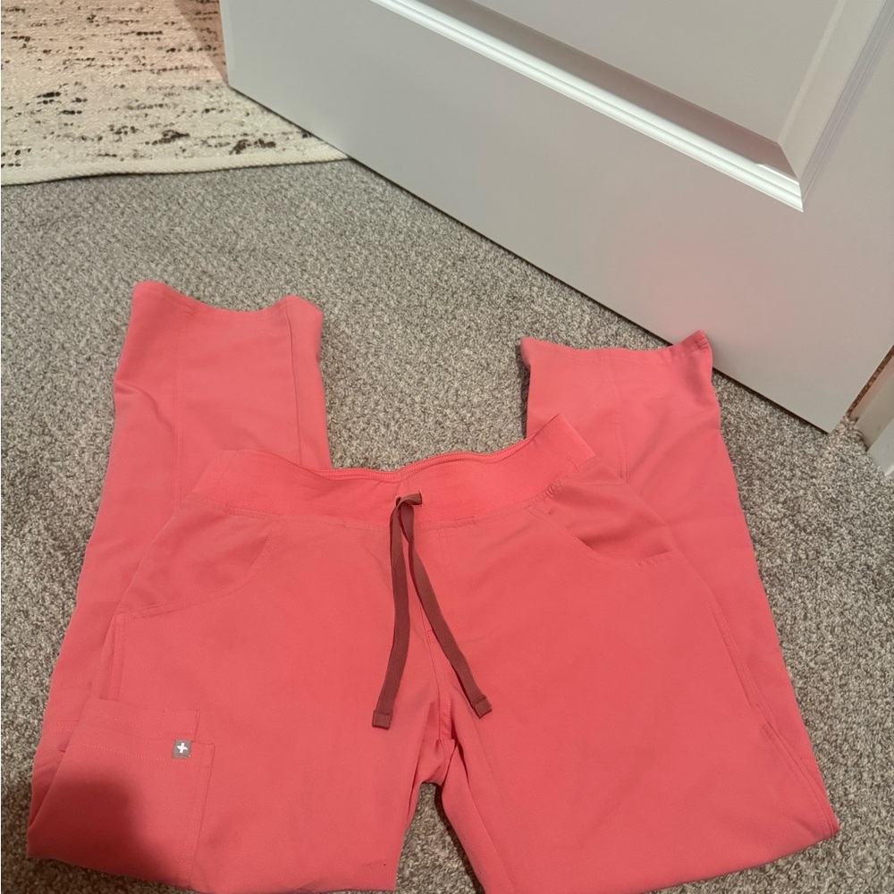 Figs pink straight pants